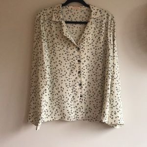 White Leopard Print Blouse